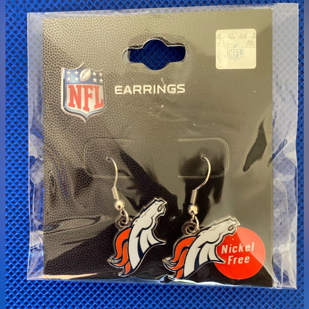 New in package Denver Bronco earrings